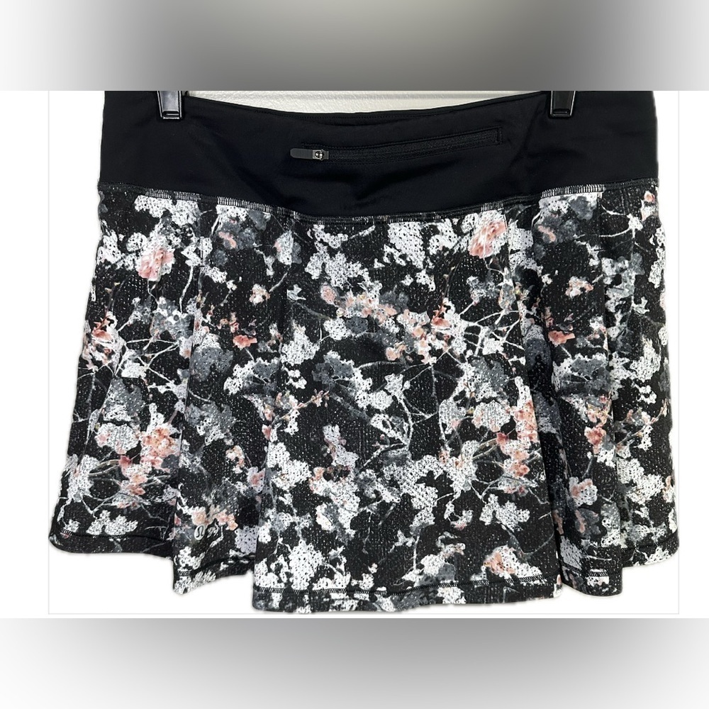 Lululemon Pace Rival Skirt In Spring Bloom Multi/Black Size 10 - Picture 5 of 7